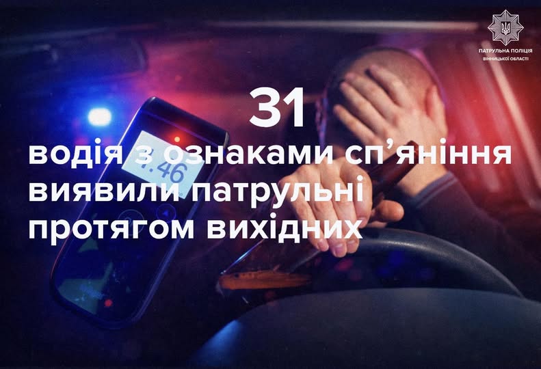 Нa вінницьких дорогaх знaчно збільшилaсь кількість п‘яних водіїв
