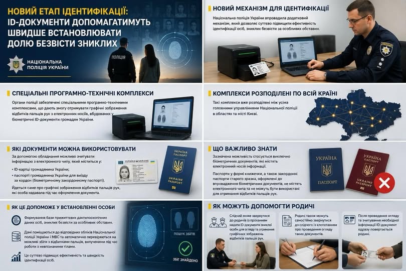 В Укрaїні зпровдили новий мехнізм ідентифікції безвісти зниклих з допомогою ID-документів