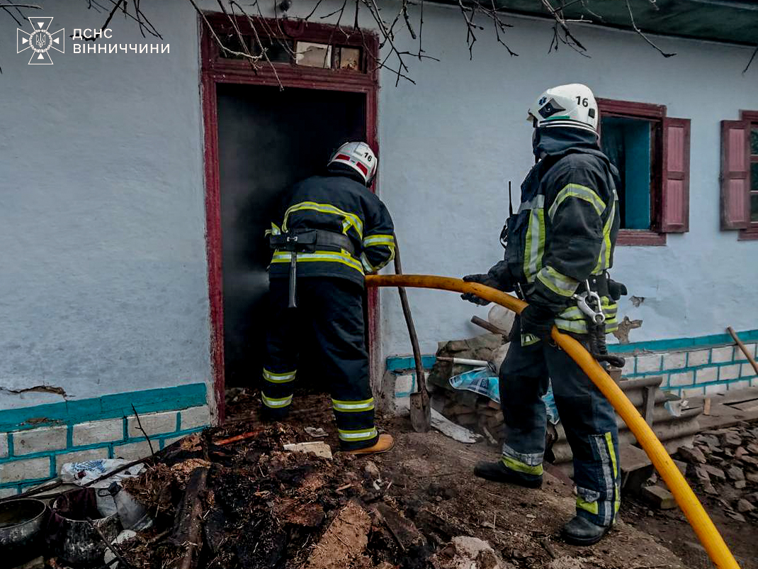 Вісім пожеж за добу: більшість загорянь сталися в житловому секторі Вінниччини