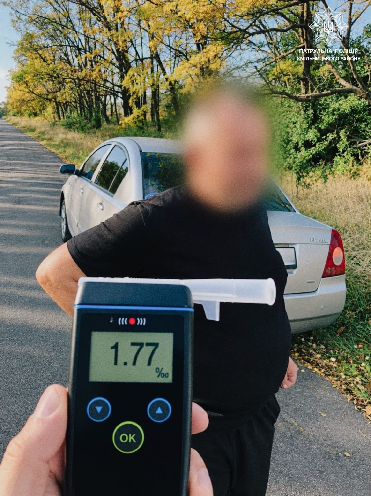На Хмільниччині нетверезий водій без посвідчення сів за кермо: прилад показав 1,77 проміле