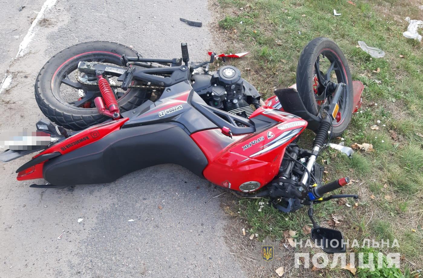 На Вінниччині у ДТП травмувався неповнолітній мотоцикліст 