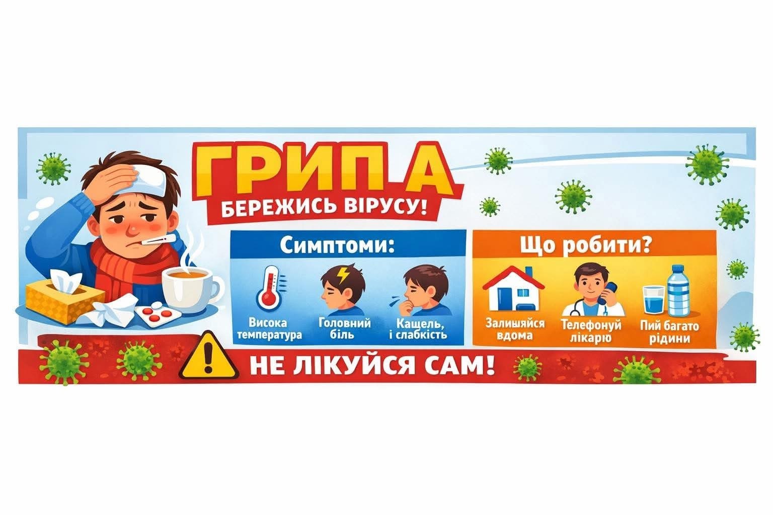 У Городківській громаді зростає захворюваність на грип А