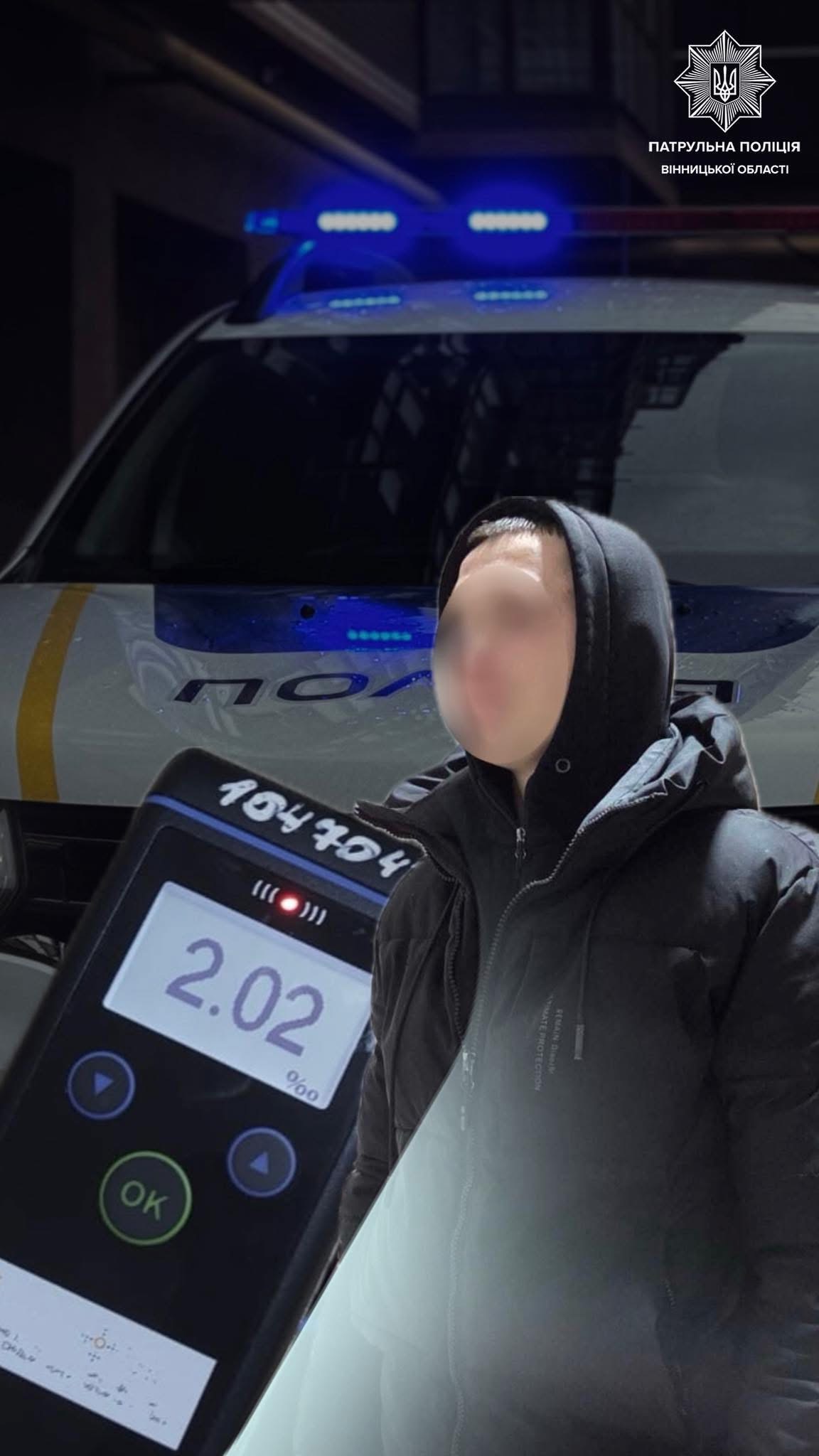 Вінниччина: патрульні відсторонили водія Opel, у якого алкоголь перевищував норму у 10 разів