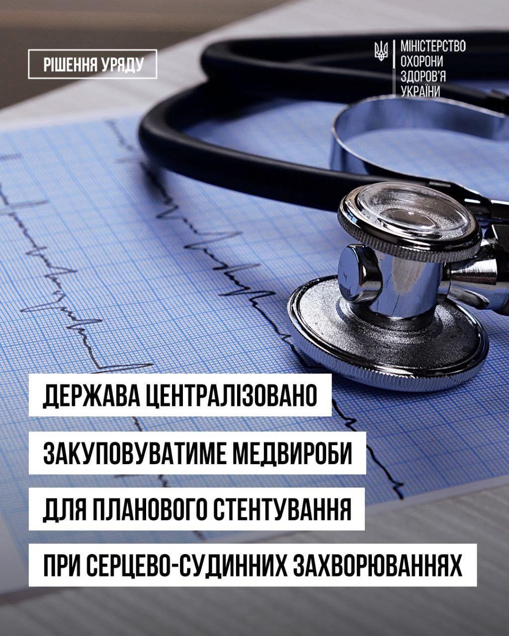Уряд розширив перелік медичних виробів для безоплатного стентування