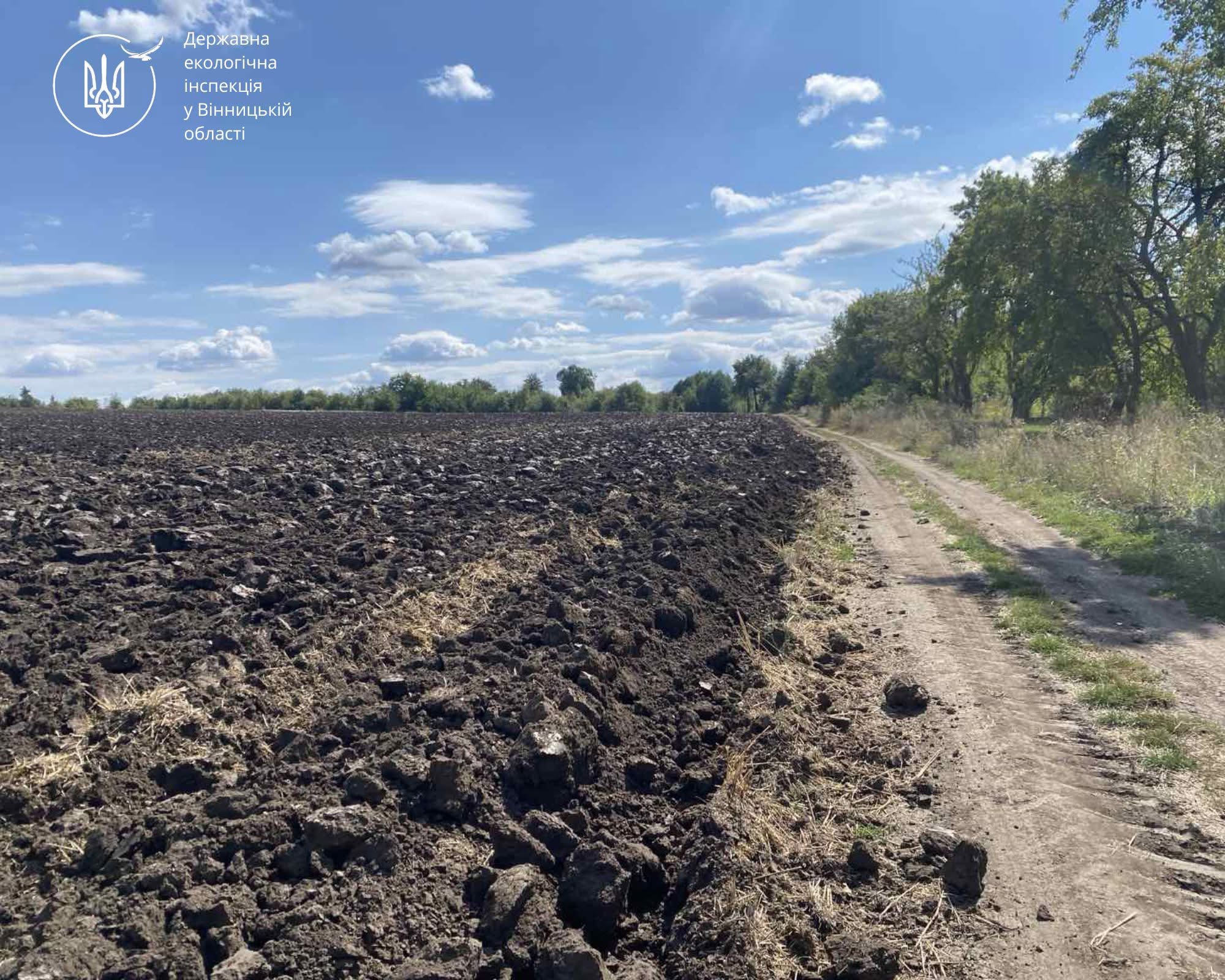 На Вінниччині виявлено незаконне розорювання земель