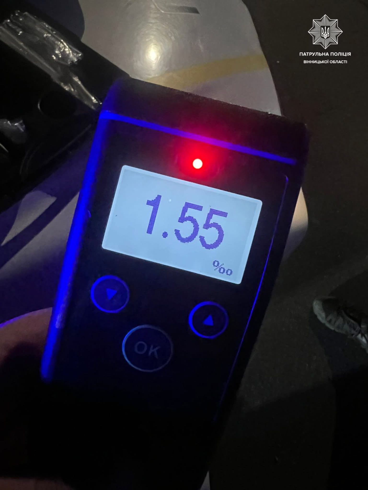 Патрульні зупинили водія напідпитку у Вінниці