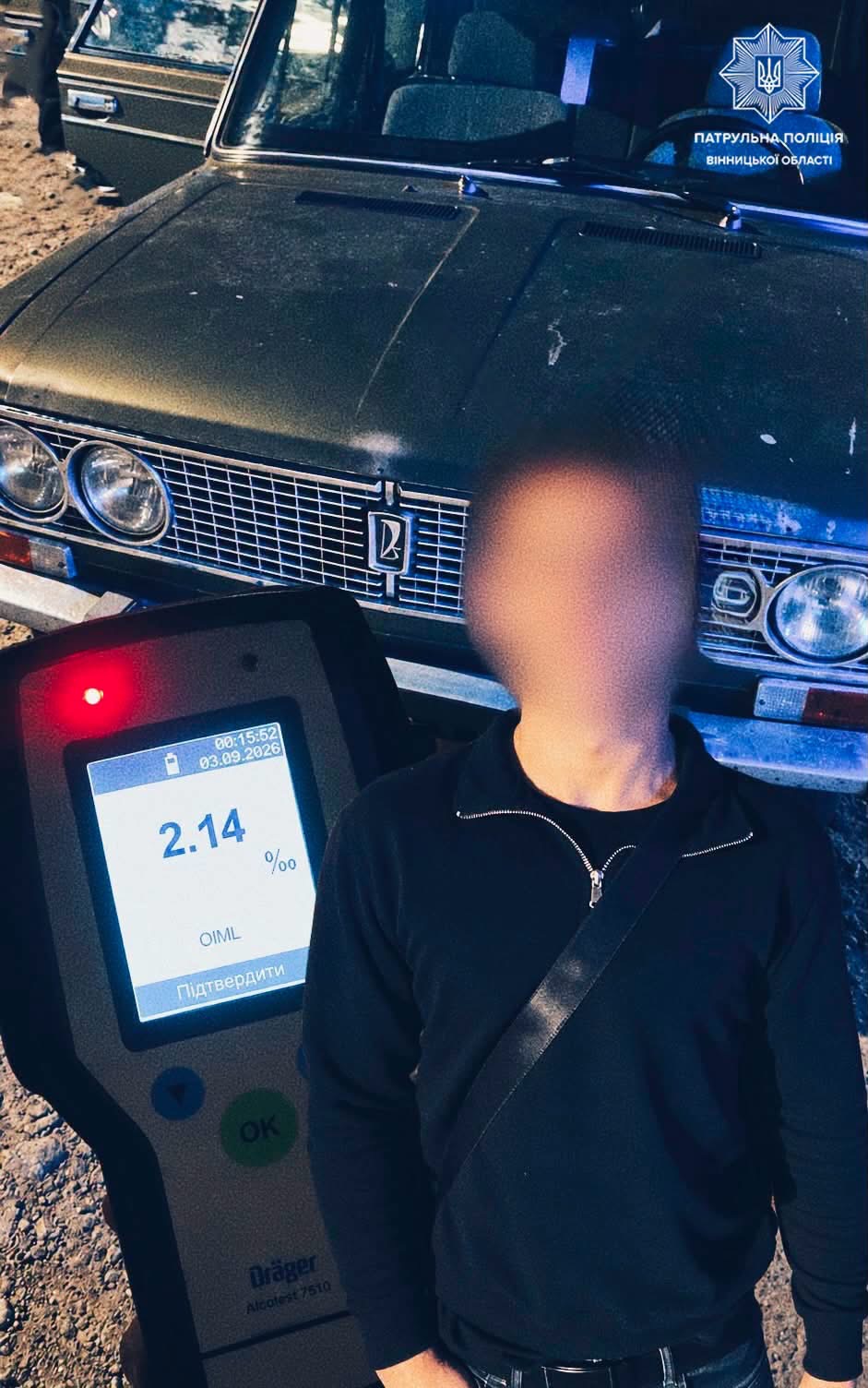 У Вінниці 18-річний водій керував автомобілем у стані сп’яніння без права керування