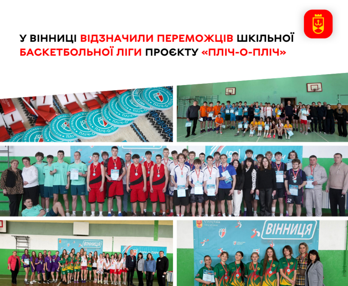 У Вінниці нагородили переможців шкільної баскетбольної ліги проєкту «Пліч-о-пліч»