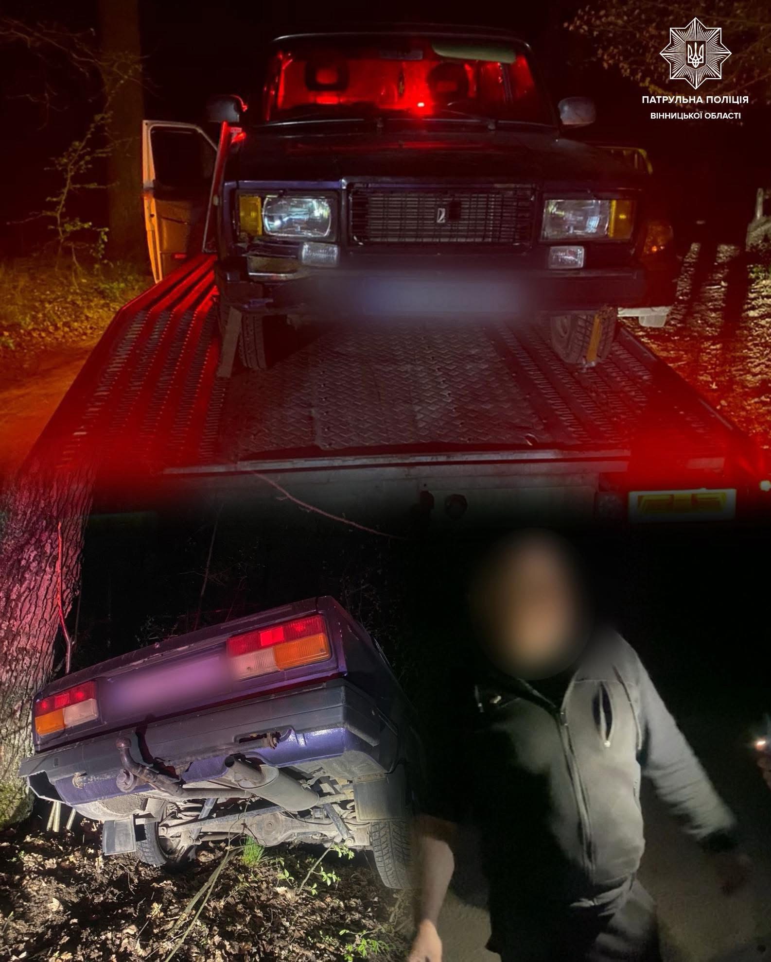 Під час комендантської години на Вінниччині затримали водія, який тікав від патрульних