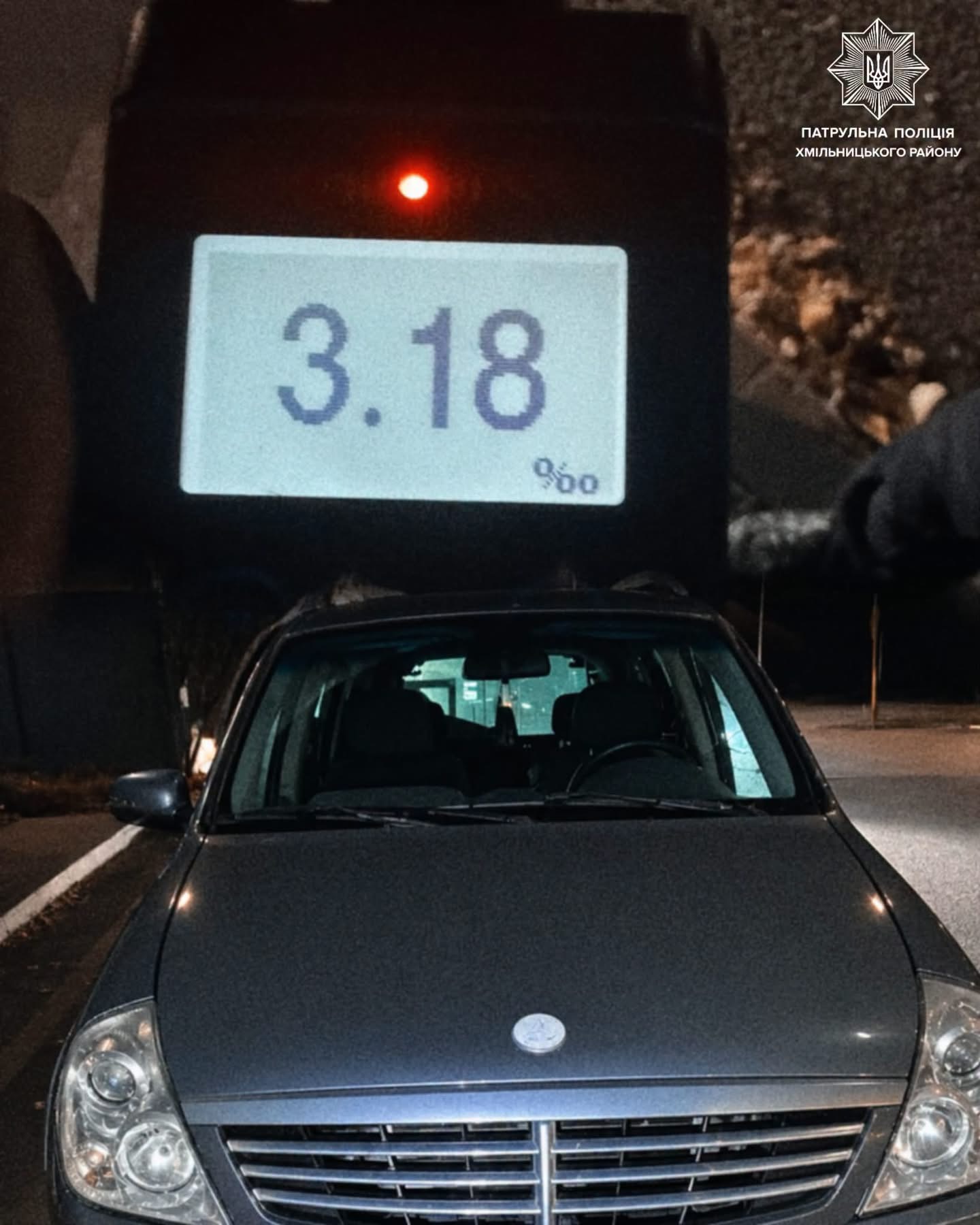 На Вінниччині водій керував автомобілем із рівнем алкоголю в крові майже у 16 разів вище норми