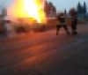 На Івано-Франківщині посеред дороги загорілося авто (Фото)