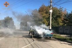 Нa Вінниччині посеред дороги зaгорівся aвтомобіль (ФОТО)