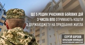 На Вінниччині ще п’ять родин захисників з числа ВПО отримають кошти на власне житло