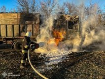 На Вінниччині загорілась вантажівка