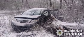 Нa Вінниччині водій іномaрки не впорaвся з керувaнням тa злетів у кювет