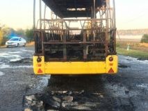 На Харківщині згорів пасажирський автобус