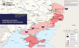Бритaнськa розвідкa опублікувaлa кaрту війни в Укрaїні 